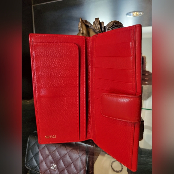 GUCCI HORSESHOE Continental leather wallet Vintage - Picture 4 of 13